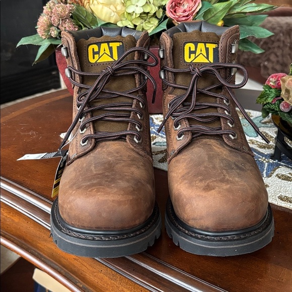 Brand New Caterpillar 2nd Shift Steel Toe Dark Brown Leather Lace Up Work Boots main image 8